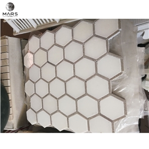 Black And White Hexagon Shape Natural Stone Mosaic Tiles