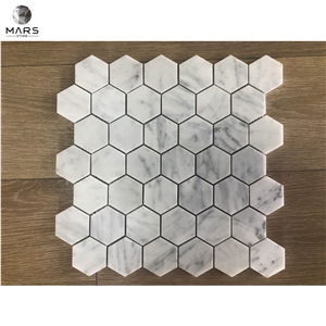Black And White Hexagon Shape Natural Stone Mosaic Tiles