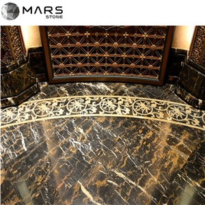 Black Gold Portoro Micheal Angelo Leopardo Marble Slab