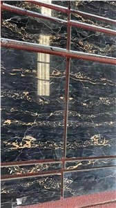Black Portoro Nero Giallo Extra Gold Marble