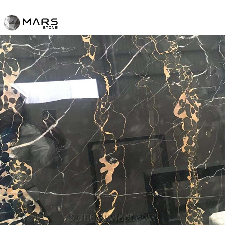 Black Portoro Nero Giallo Extra Gold Marble