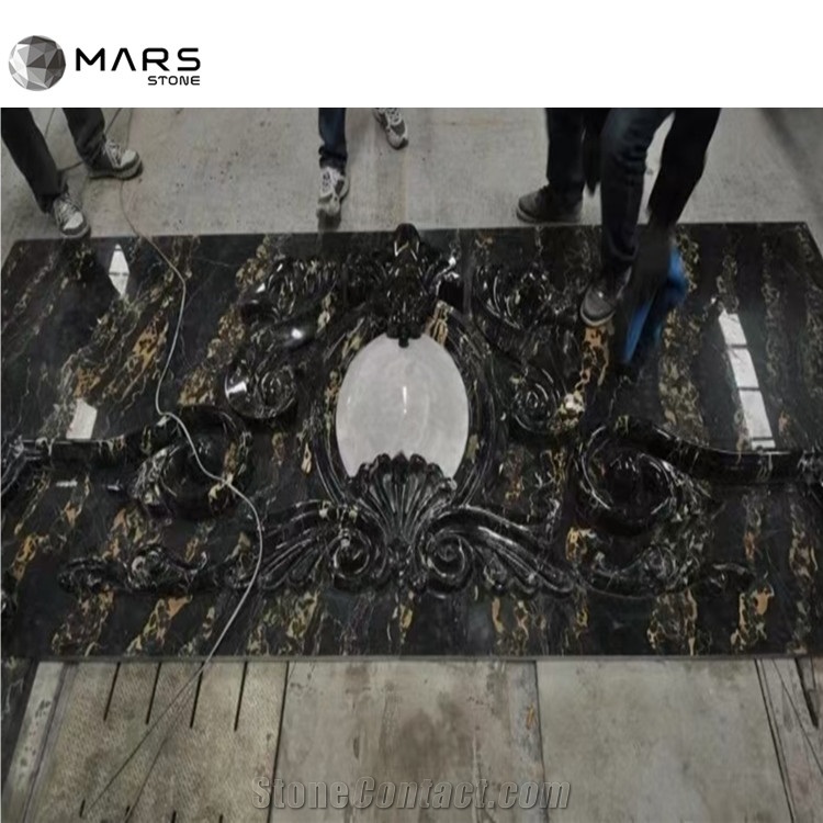 Black Portoro Nero Giallo Extra Gold Marble