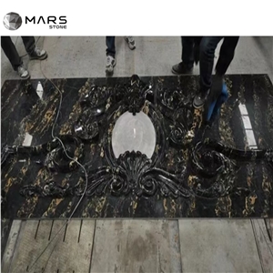 Black Portoro Nero Giallo Extra Gold Marble