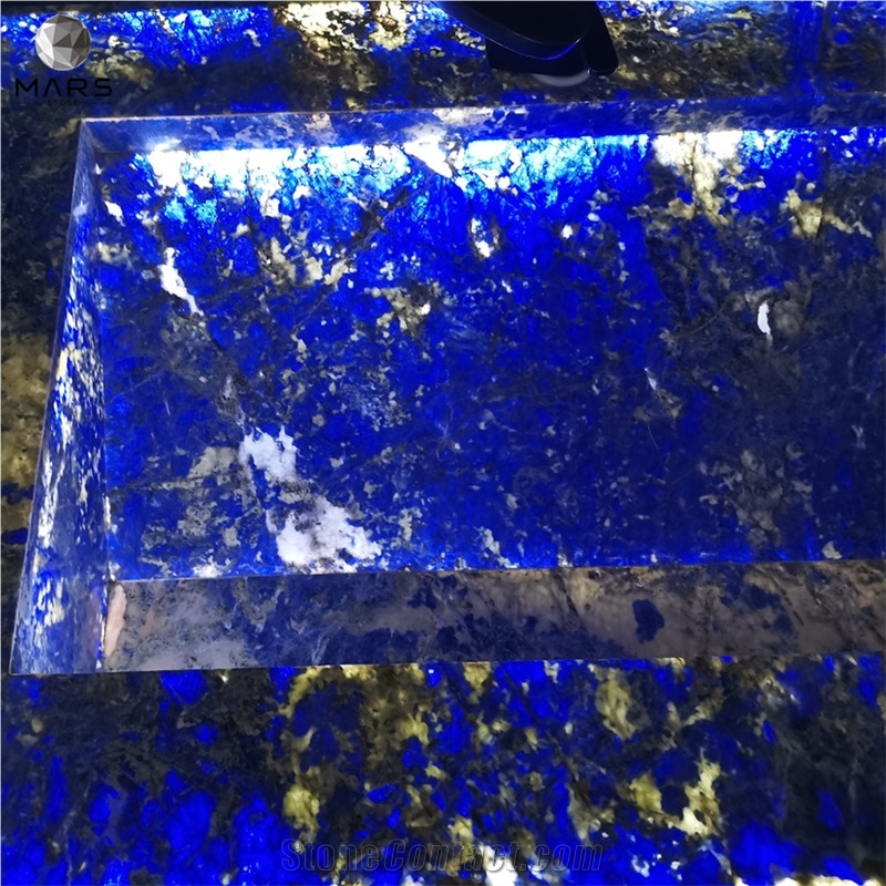 Blue Color Luxury Azul Bahia Granite Stone Sinks, Basins
