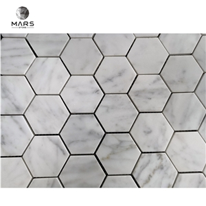 Carrara White Hexagon Cheap Irregular Mosaic Wall Tile