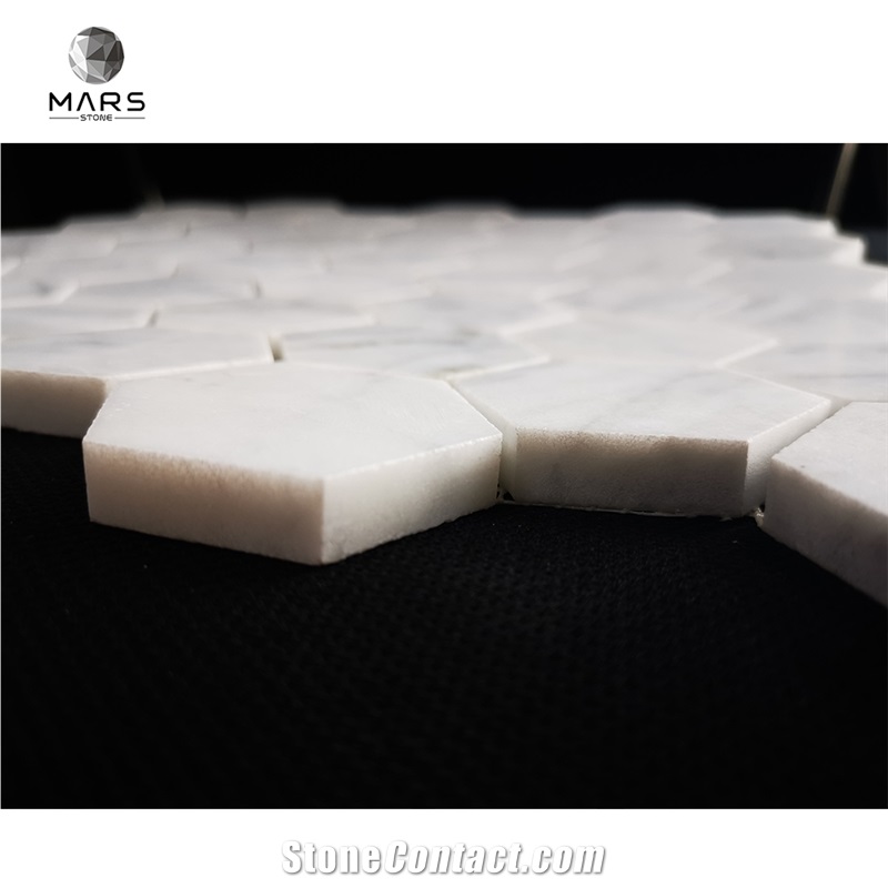 Carrara White Hexagon Cheap Irregular Mosaic Wall Tile