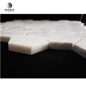 Carrara White Hexagon Cheap Irregular Mosaic Wall Tile