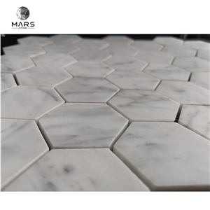 Carrara White Hexagon Cheap Irregular Mosaic Wall Tile