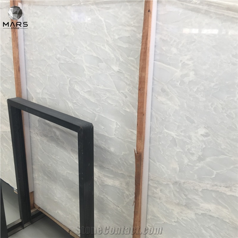 Cary Ice Jade Stone Slabs Pure White Marble Stone Slabs