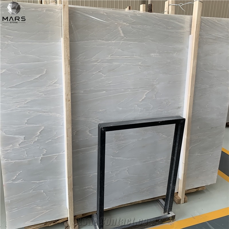 Cary Ice Jade Stone Slabs Pure White Marble Stone Slabs