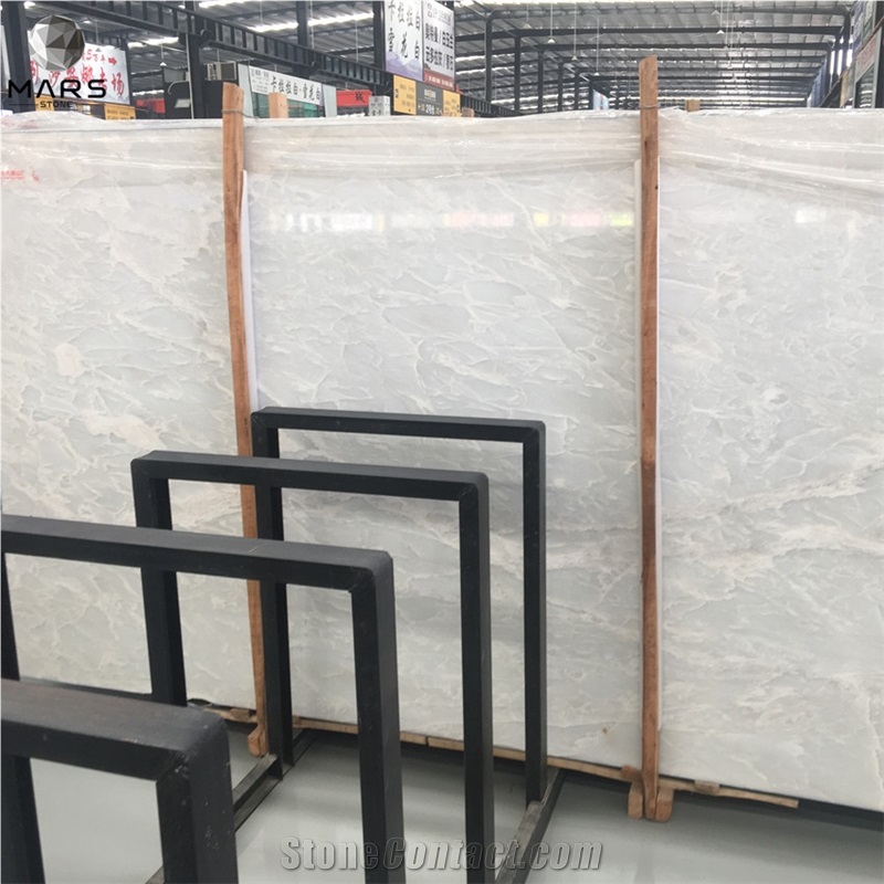 Cary Ice Jade Stone Slabs Pure White Marble Stone Slabs