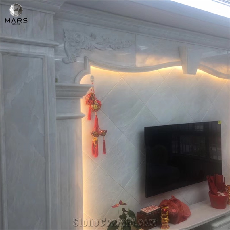 Cary Ice Jade Stone Slabs Pure White Marble Stone Slabs