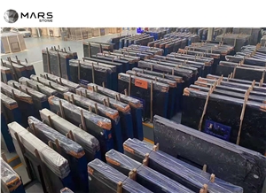 Century Black Ice Flower Marble Polished Slabs For Sale