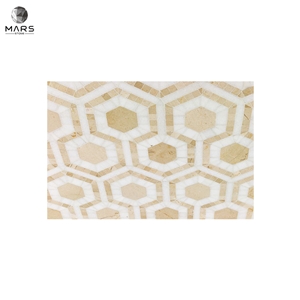 Cheap Hexagon Cosmos Marble Polished Mosaic Marble Tiles