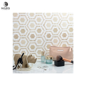Cheap Hexagon Cosmos Marble Polished Mosaic Marble Tiles