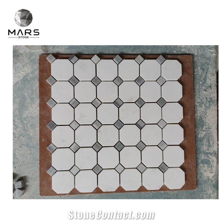 Cheap Price  Grey Natural Marble Hexagon Shape Mosaic Tiles
