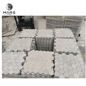 Cheap Price  Grey Natural Marble Hexagon Shape Mosaic Tiles
