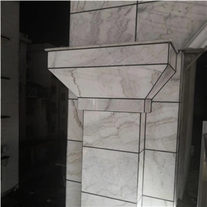 China Bianco Guangxi White Marble With Grey Veins Slabs