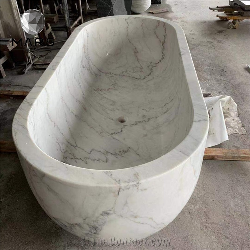 China Cheap Price White Marble Stone Bathtub For Sale