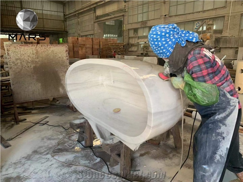 China Cheap Price White Marble Stone Bathtub For Sale