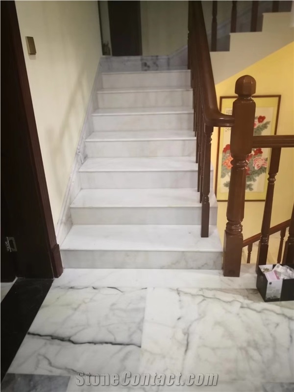 China Cheap Pure White China Carrara Marble Slab