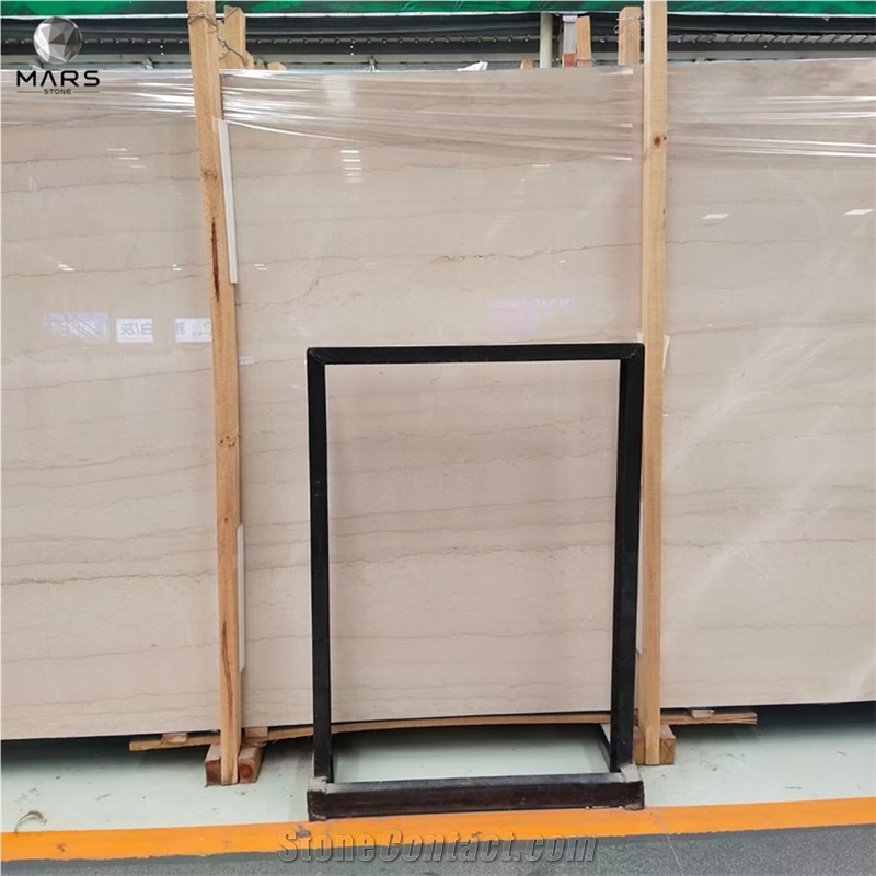 Chinese Natural Polished Stone Beige Marble Big Slab