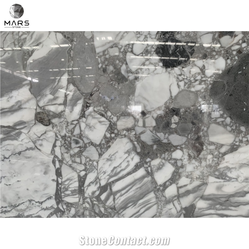 Copico Grey Pandora White Marble Slabs Tiles For Countertops