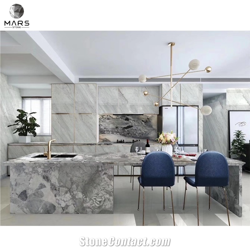 Copico Grey Pandora White Marble Slabs Tiles For Countertops