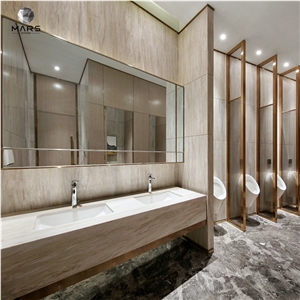 Cut To Size Eurasian Wood Grain Marble Tile Polished Tiles