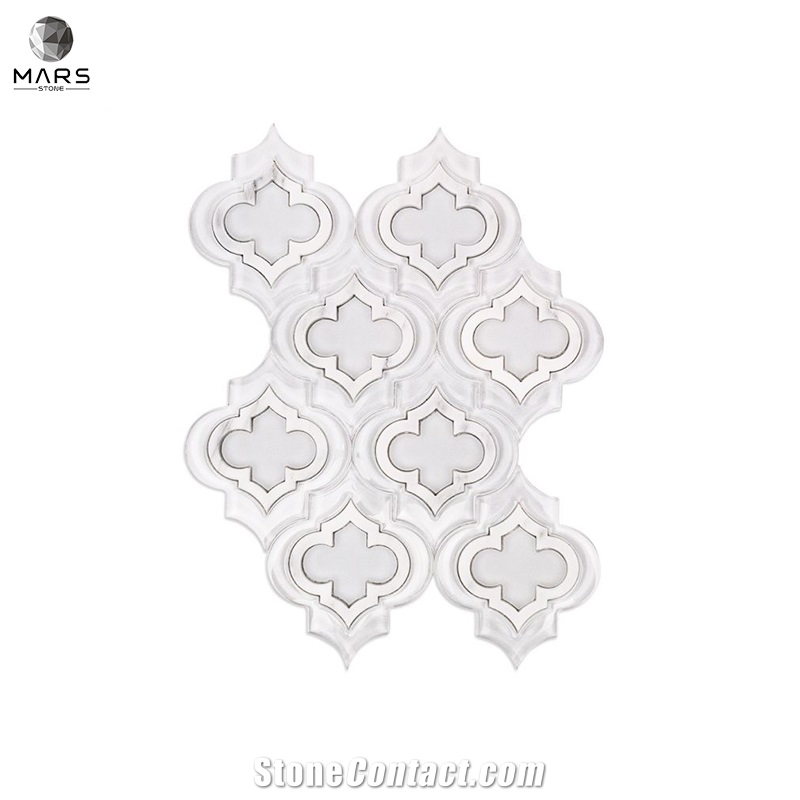 Excellent Arabesque Shape White Natural Mosaic Marble