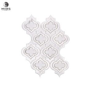 Excellent Arabesque Shape White Natural Mosaic Marble