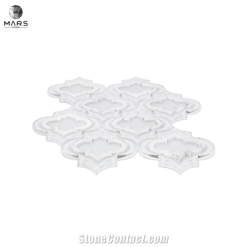 Excellent Arabesque Shape White Natural Mosaic Marble