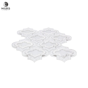 Excellent Arabesque Shape White Natural Mosaic Marble