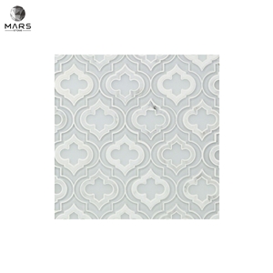 Excellent Arabesque Shape White Natural Mosaic Marble