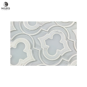 Excellent Arabesque Shape White Natural Mosaic Marble