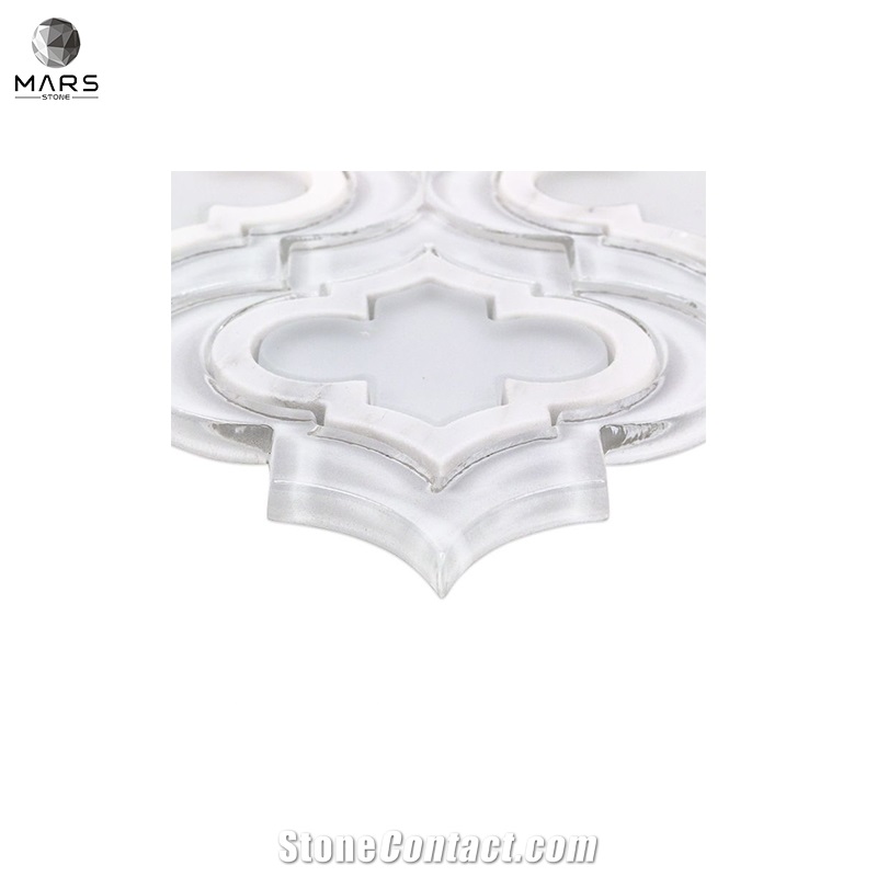 Excellent Arabesque Shape White Natural Mosaic Marble