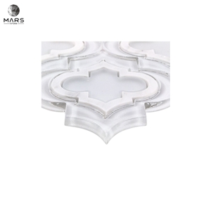 Excellent Arabesque Shape White Natural Mosaic Marble