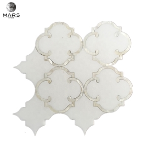 Excellent Lantern Shaped White Arabesque Marble Mosaic Tile