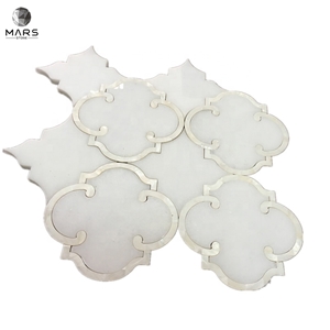 Excellent Lantern Shaped White Arabesque Marble Mosaic Tile