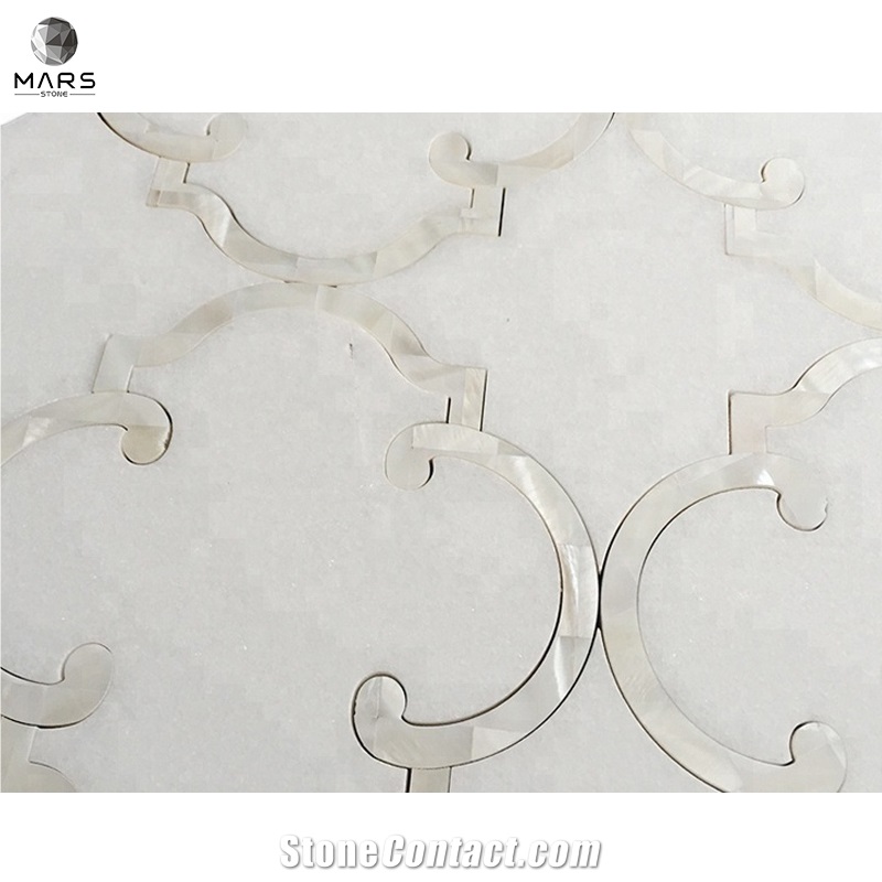Excellent Lantern Shaped White Arabesque Marble Mosaic Tile