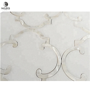 Excellent Lantern Shaped White Arabesque Marble Mosaic Tile