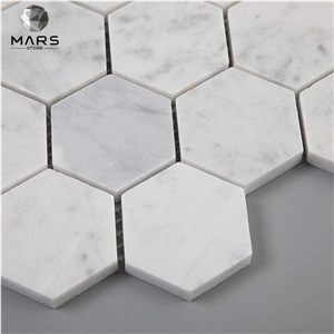 Good Quality White Carrara Marble Hexagon Stone Mosaic Tile