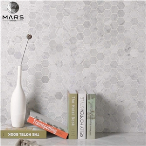 Good Quality White Carrara Marble Hexagon Stone Mosaic Tile