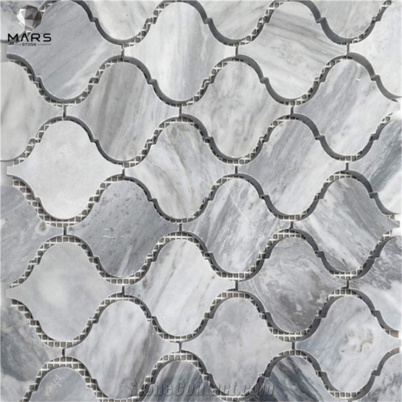 Gray Marble Arbesque Baroque Medium Lantern Mosaic Tilea