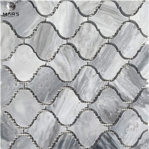Gray Marble Arbesque Baroque Medium Lantern Mosaic Tilea