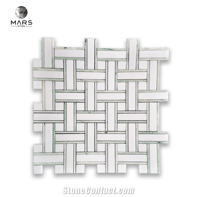 Green And White Marble Mosaic Tile Modern Design