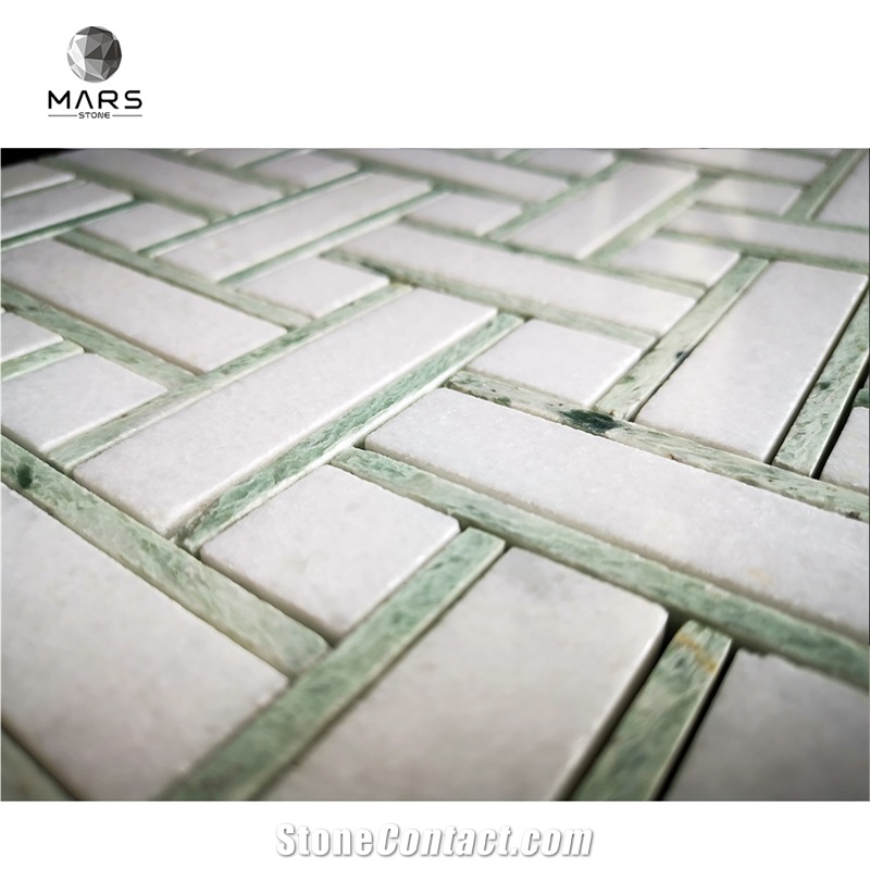 Green And White Marble Mosaic Tile Modern Design