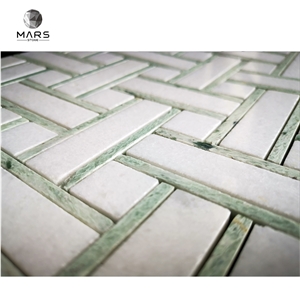 Green And White Marble Mosaic Tile Modern Design