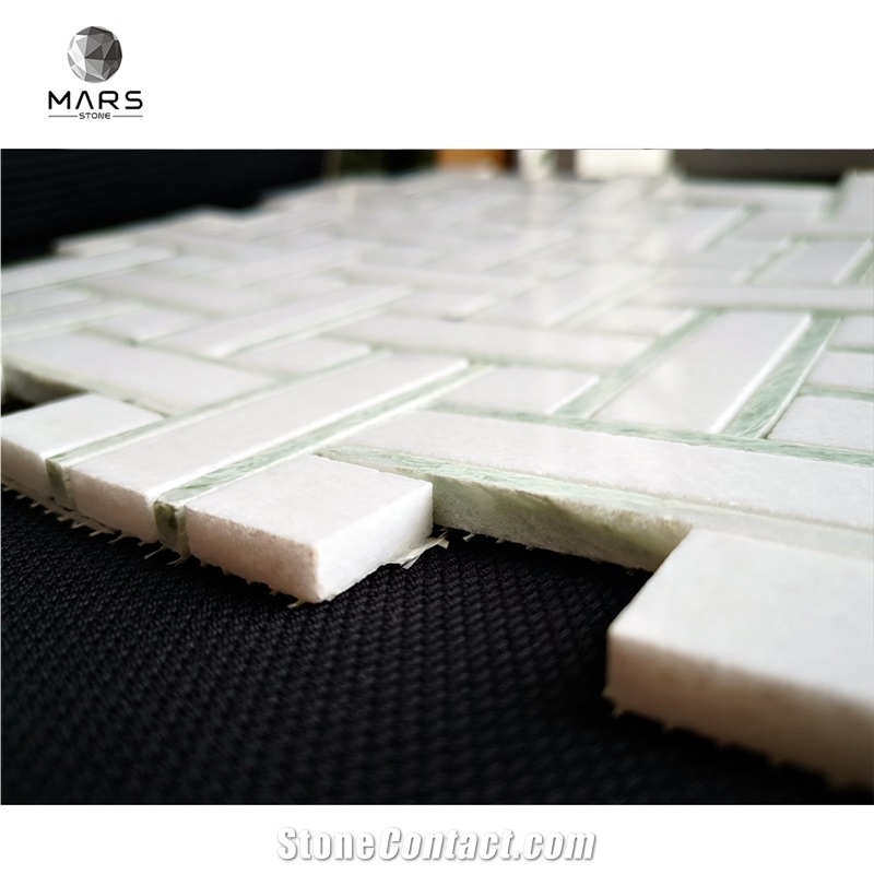 Green And White Marble Mosaic Tile Modern Design