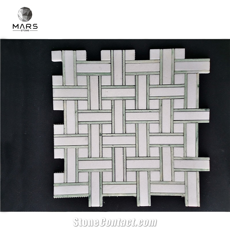 Green And White Marble Mosaic Tile Modern Design